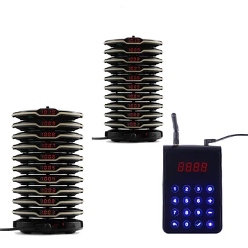 

Paging System for Restaurant with 20pcs Coaster Pager Buzzer Vibration Waiter Service Caller System Restaurant Pagers System