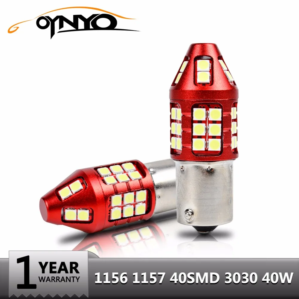 Oynyo 2 шт. автомобиля светодиодный свет 1156 1157 BA15S BA15D лампы DC12 24 В высокое Мощность 40