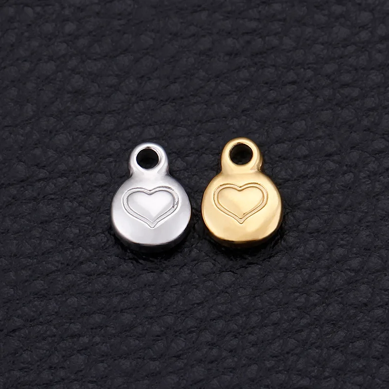 

5Pcs/Lot DIY Handmade Stainless Steel Jewelry Accessories Round Pendant Fashion Heart Pattern,High Quality