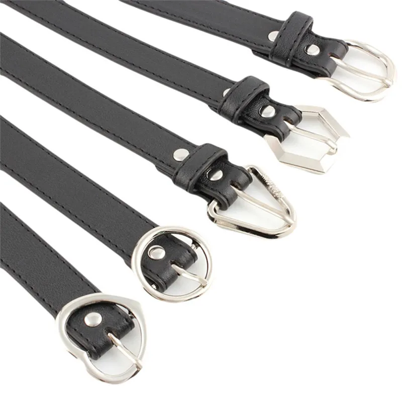 Fashion Women Vintage Geometry Accessorie Pendant Thin Leisure Leather Belt for Women Fashion Accessory 40FE0718