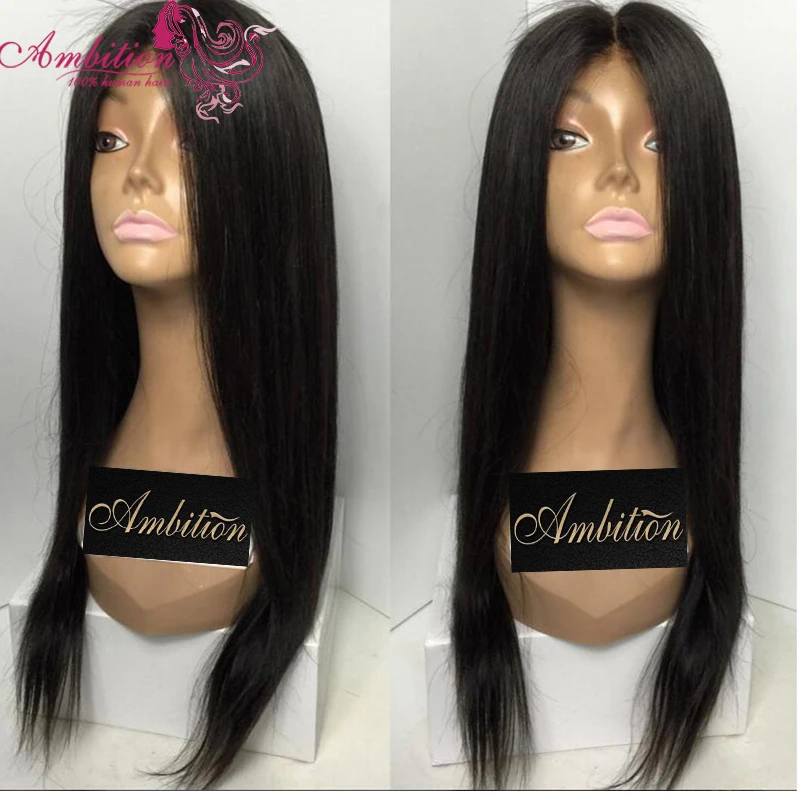 

Top 7A Grade Malaysian Virgin Hair Full Lace Wigs 150 DENSITY silky straight Glueless Human Hair Lace Front wigs for black women