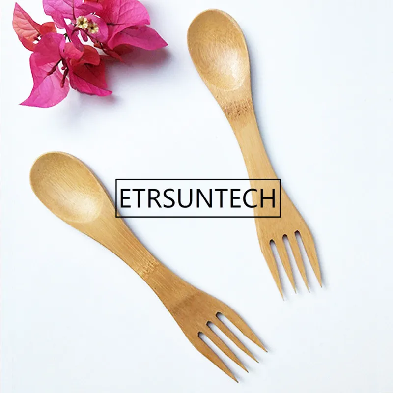 Description Picture 5 of item300Pcs/Lot Bamboo Spoon Forks Set Natural Bamboo Cutlery Coffee Tea Spoons Salad Fruit Fork