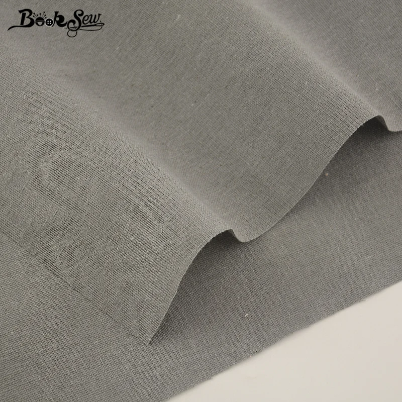 Booksew ткань из хлопка и льна серого цвета домашний текстиль материал для шитья