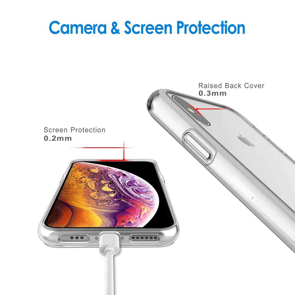 Ascromy Case for Apple iPhone XS Max Transparent Silicone Clear Bumper Cover For iPhone XR X S 7 Plus 8 6 6S 5 5S SE Accessories (3)