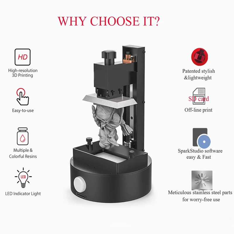 3d принтер Sparkmaker 1 оригинальные поставки настольный мини Sla/ Lcd /dlp Uv Resin лучший для
