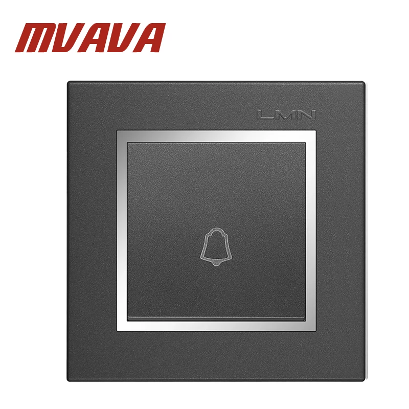 

MVAVA Push Bottom Door bell switch EU UK Standard Luxury Chromed Frame Gray color PC material panel 110-250V Free Shipping