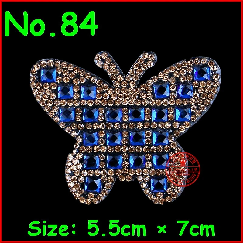 

3Pcs/Lot butterfly Motif wholesale diamond hotfix Crysal Motif transfers iron on hotfix rhinestones Patches Applique DIY Garment