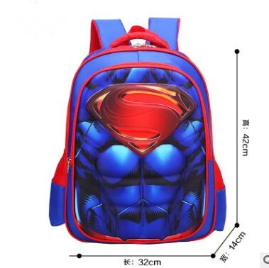 Супермен Бэтмен Капитан Америка мальчик девочка дети детский сад школьная сумка Подростковая Дети Студенческие рюкзаки - Цвет: big size