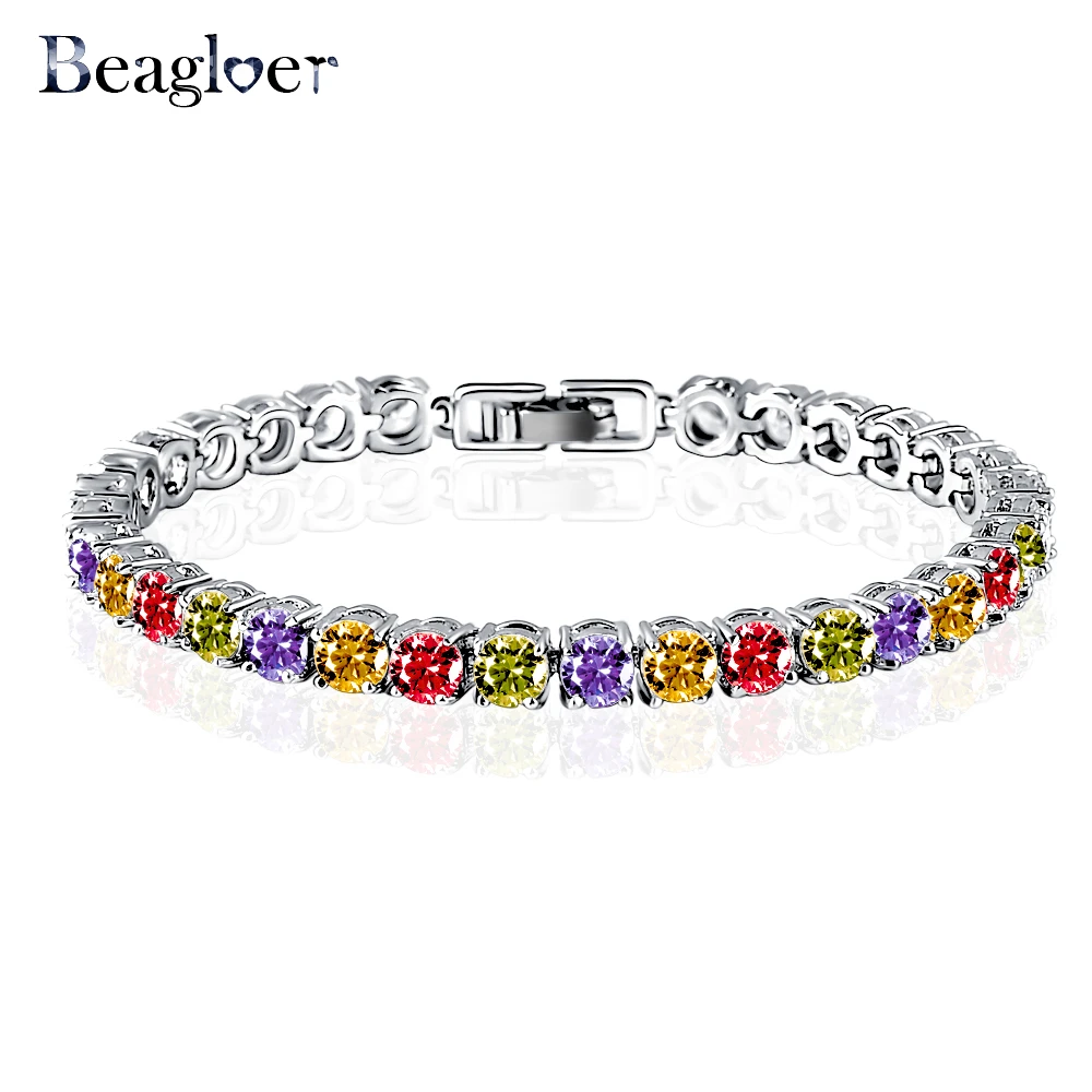 

Beagloer Trendy Hot Sale Bracelet & Bangles Hearts and Arrows AAA Cubic Zirconia Bracelet Elegant Style Gift for Women CBR0005-B