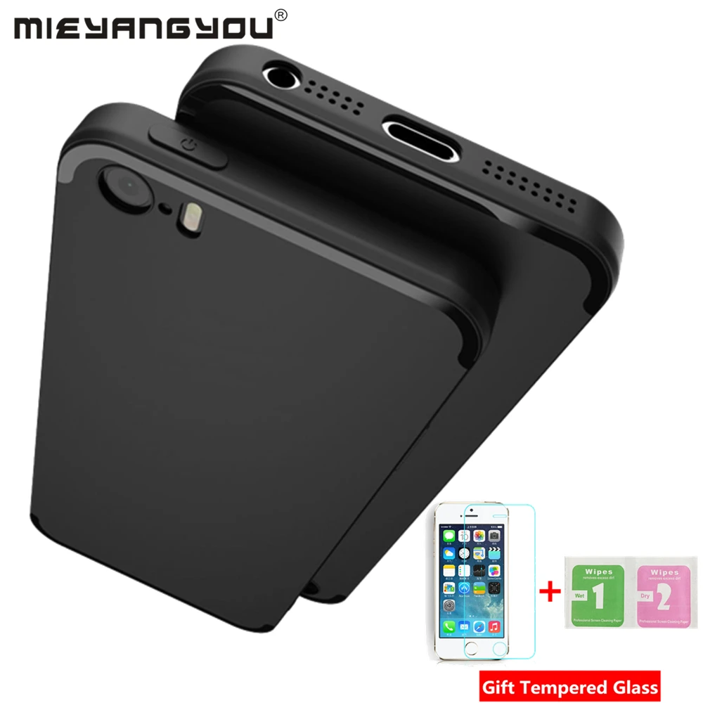 For Iphone 12 Case For Iphone 5 5s 11 Pro 7 8 6s Plus Xr Xs Max Cases Simple Silicone Protective Cover Case With Tempered Glass Phone Case Covers Aliexpress