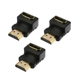 3 упак.-HDMI правый угол Мужской Женский 90 градусов разъем адаптера 4 К UHD 1080 P