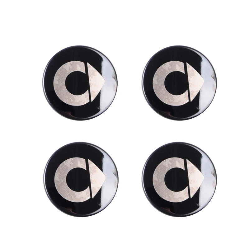 Автомобильное колесо крышка из нержавеющей стали, декоративные аксессуары для Авто Внешние логотип наклейки для смарт 453 fortwo 4 шт./компл - Название цвета: black-logo