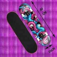 adult children skateboarding four wheel Complete cruiser board skateboard Maple deck skate road Sports Fitness Entertainment