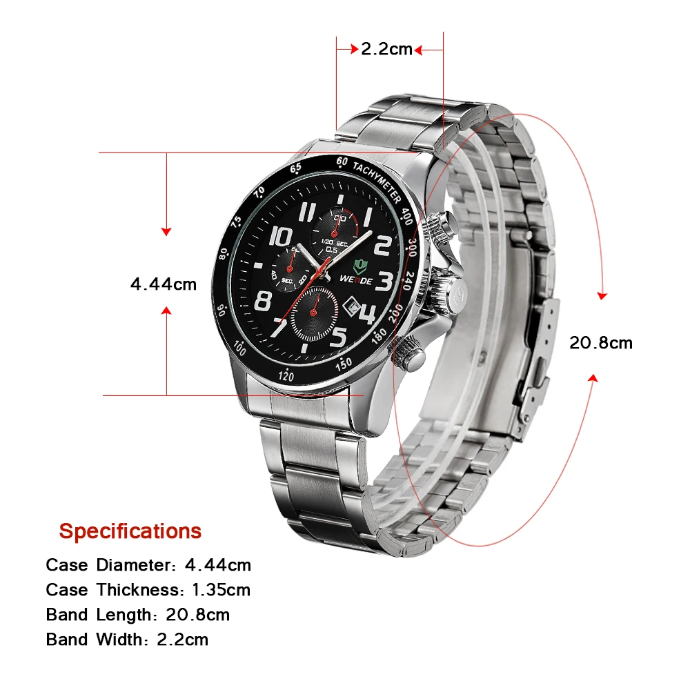 WEIDE мужские часы лучший бренд роскошных часов автоматического srainless стали