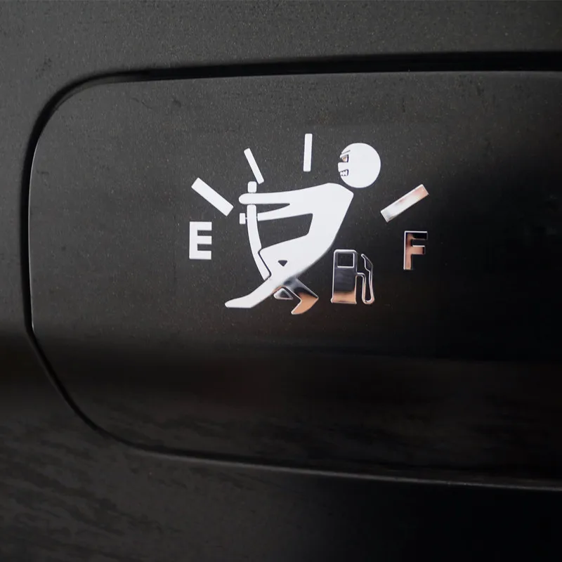 

1 Pcs Funny Car Sticker Nickel Metal Pull Fuel Tank Pointer To Full Hellaflush Car Sticker Decal Wholesale Car Styling