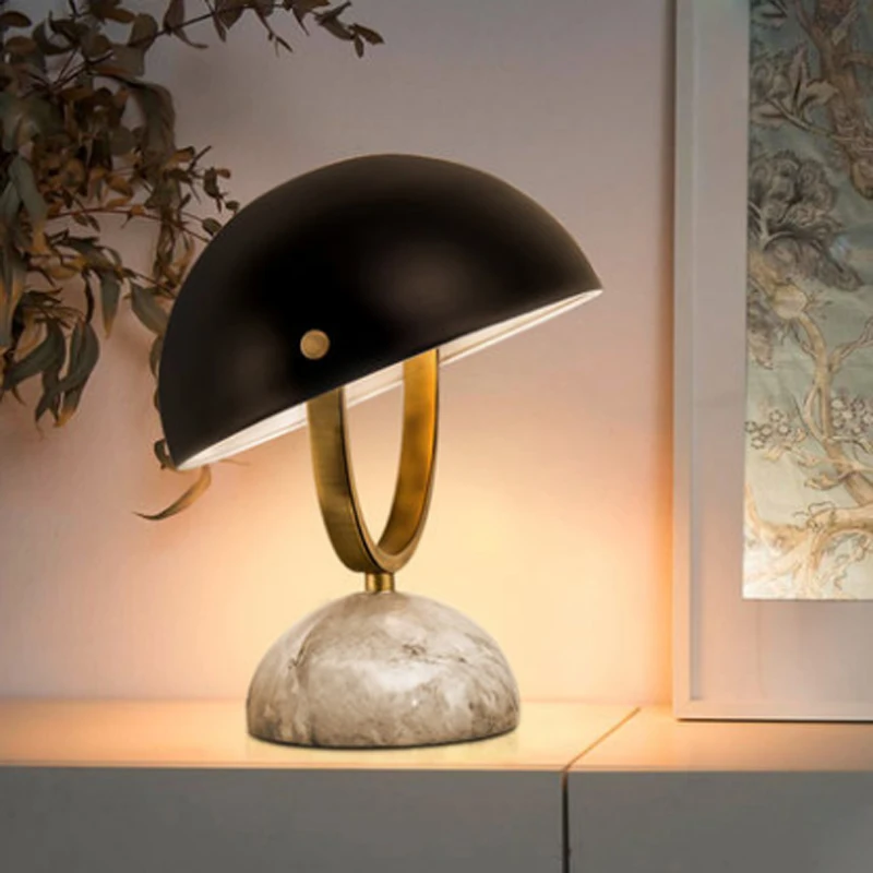 Best Price Nordic simple semi-circular metal adjustable lampshade table lamp modern creative marble study decor E14 button switch lighting Best Price Nordic simple semi-circular metal adjustable lampshade table lamp modern creative marble study decor E14 button switch lighting