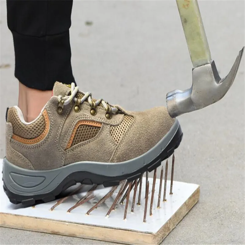 

Sneakers Work Shoes Mesh Suede Stitching Breathable Casual Safety Shoes Work Boots Steel Toe Shoes Sicherheitsschuhe 36-46