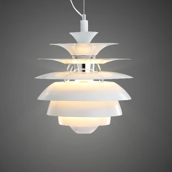 Modern White Snow Ball Lamp Retro Designer Artichoke Pendant Light Living Room Dinning Room Bar Lighting Fixture Dia40cm H45cm