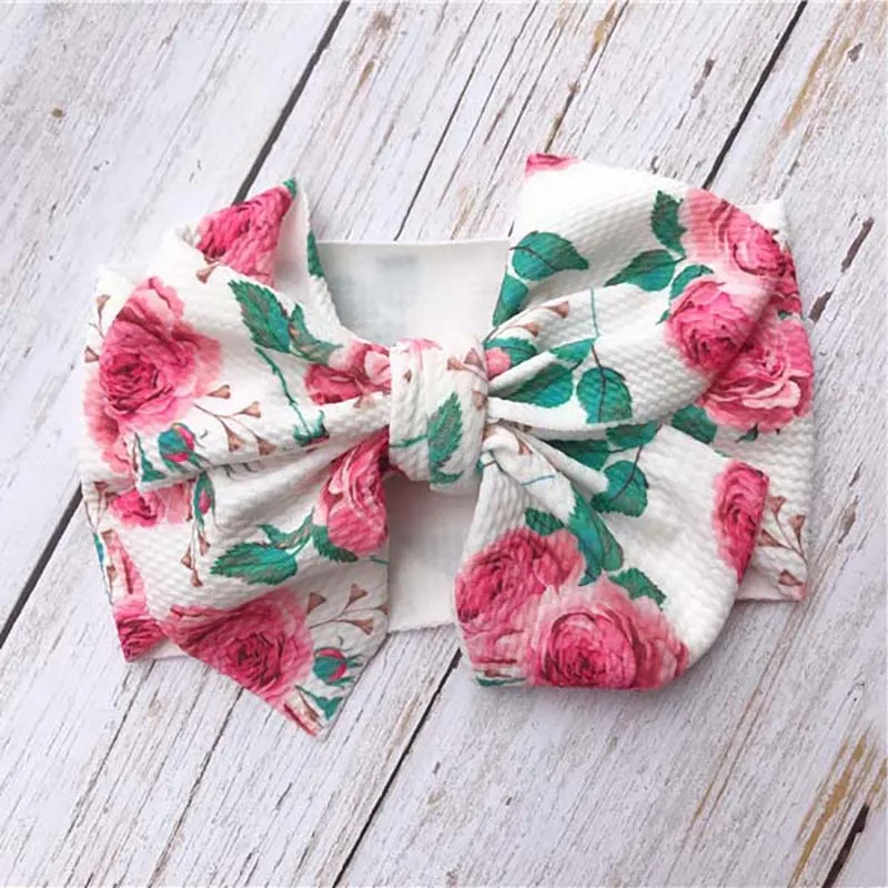 Printed Baby Girl Headbands Turban Bows Elastic Newborn Headbands Hair Bands For Baby Girls Kids Haarband Hair Accessories - Цвет: style1 D