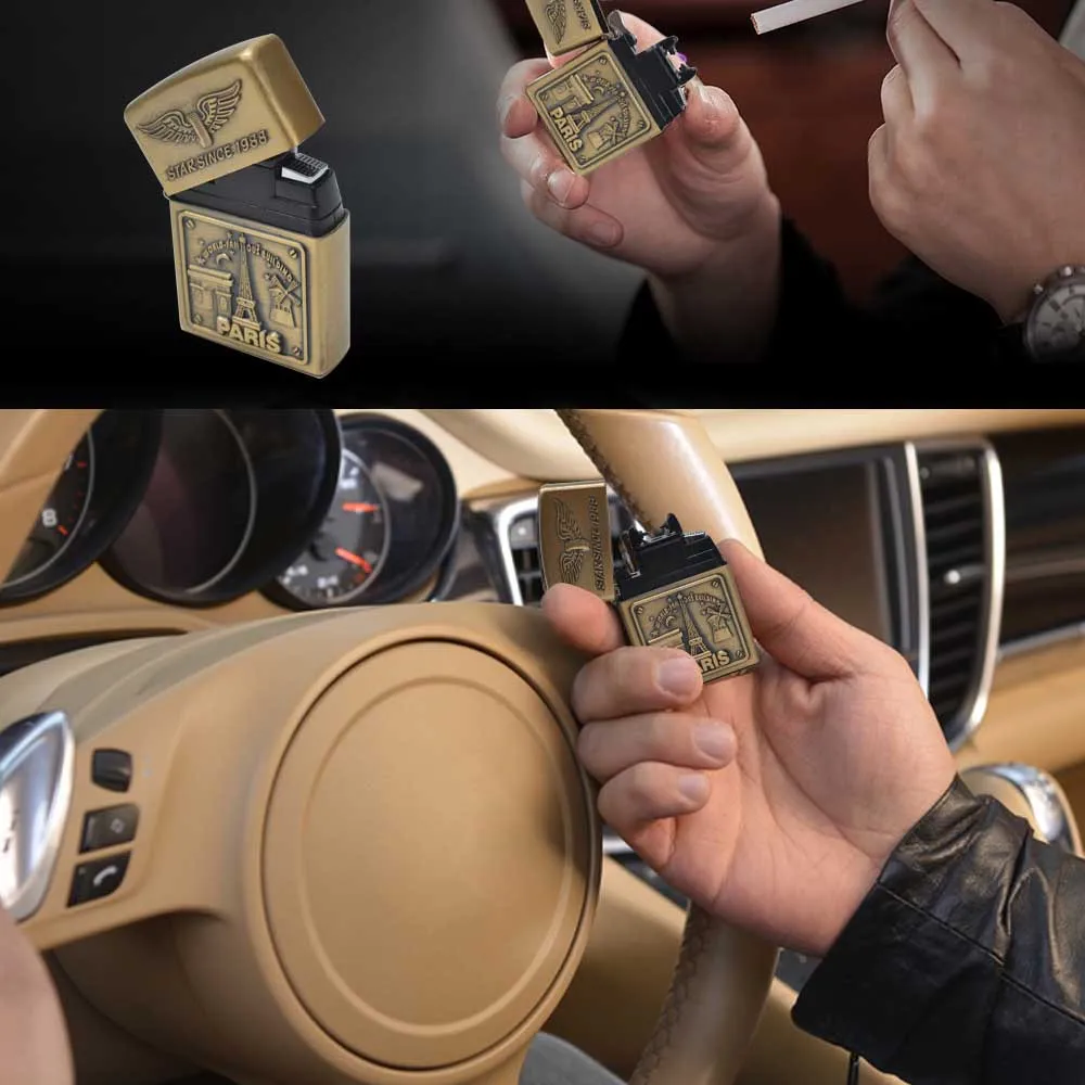 Мужской подарок Arc зажигалки металлический USB Перезаряжаемый беспламенный Электрический ветрозащитный прикуриватель сигарная зажигалка