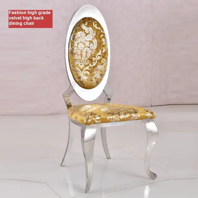 Stainless Steel Dining Chair Modern European Style Fashion High Stainless Steel Dining Chair Modern European Style Fashion High Grade Velvet Back Chairs Clical Metal