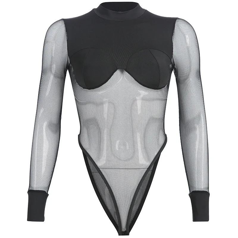 ZOGAA Sexy See Trough Women Bodysuits Long Sleeve Summer New Patchwork Nigh Club Party Wear Brand Cloth Female T-shirts Bodysuit ZOGAA Sexy See Trough Women Bodysuits Long Sleeve Summer New Patchwork Nigh Club Party Wear Brand Cloth Female T-shirts Bodysuit