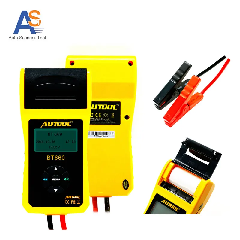 

Car Battery Tester AUTOOL BT-660  with Built-in Printer BT660 Battery Analyzer Support Multi-Brand Cars  Detect Bad Battery Cell