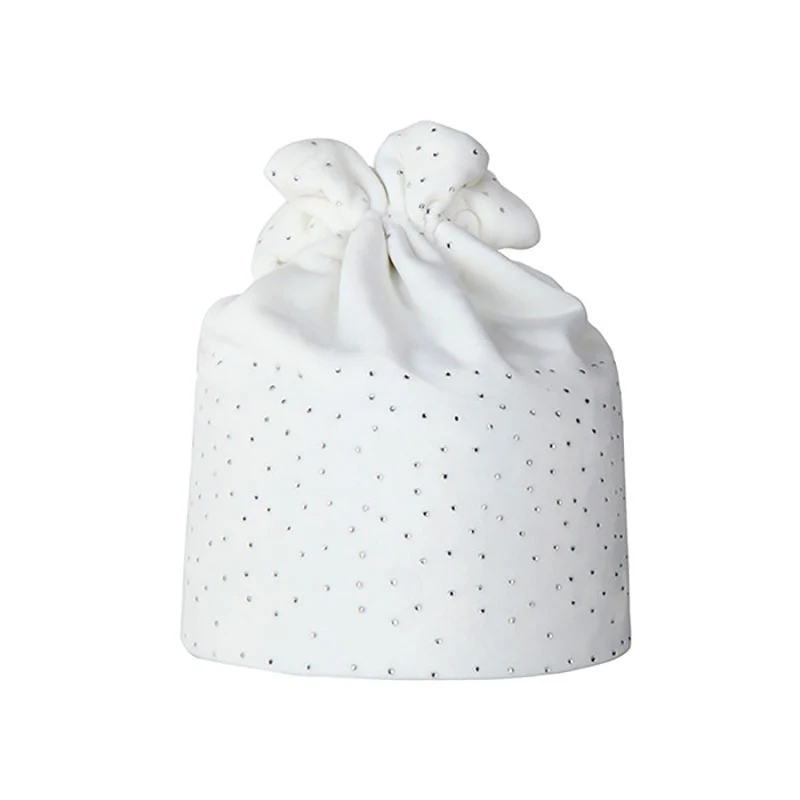 Women Bun Messy Ponytail Beanie Autumn Winter Lady Stretch Rhinestone Hats Warmer Female Brand New Turban Cap Head Warm CP0224 (3)