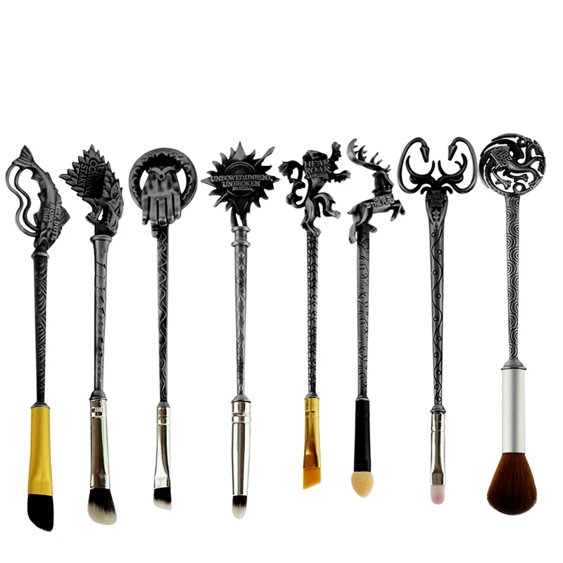 3 Cores SÉRIE DA HBO Game OF Thrones Colar Animal Escova Casa Stark Inverno Está Chegando de Alta Qualidade Ferramentas de Maquiagem Pode Navio da gota