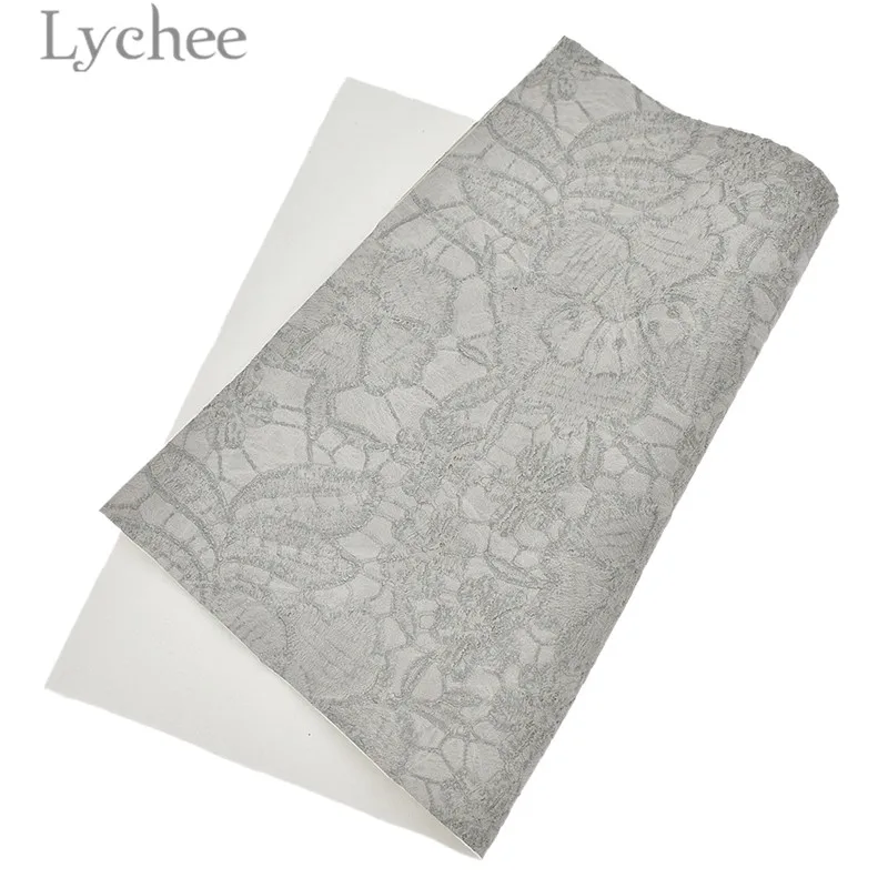 Lychee 29x21 см A4 тиснением кружевные цветы из искусственной ткани Высокое качество пошива Синтетическая Кожа DIY Материал для Сумки из натуральной кожи одежды