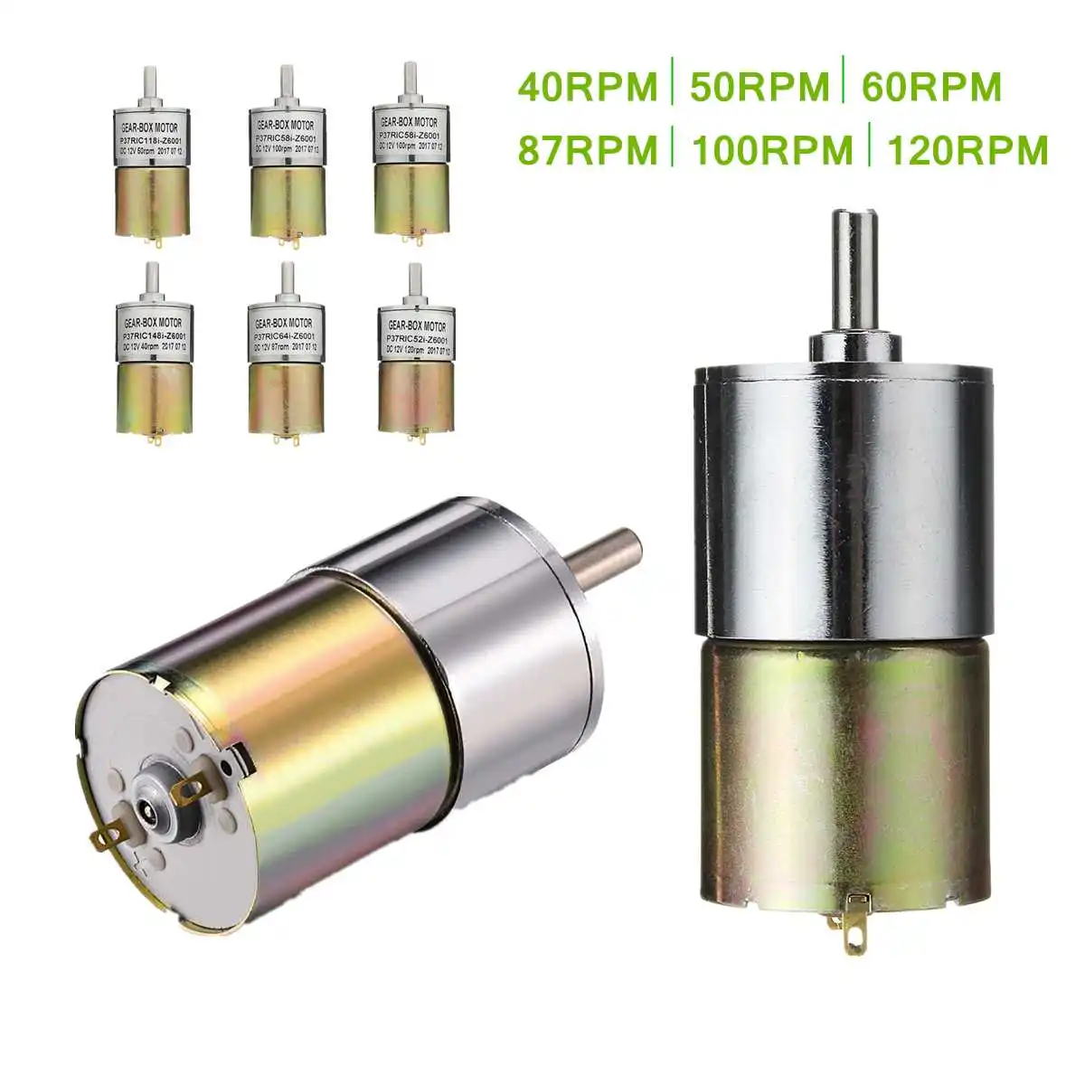 

40/50/60/87/100/120 RPM DC 12V Powerful High Torque Electric Gear Box Motor Speed Reduction