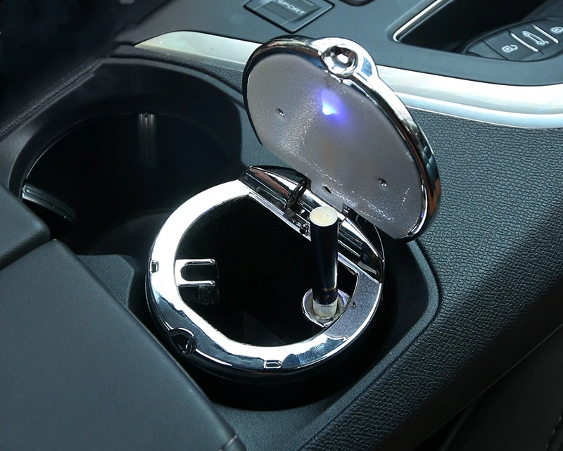 Портативная автомобильная пепельница со светодиодной подсветкой для сигарет и