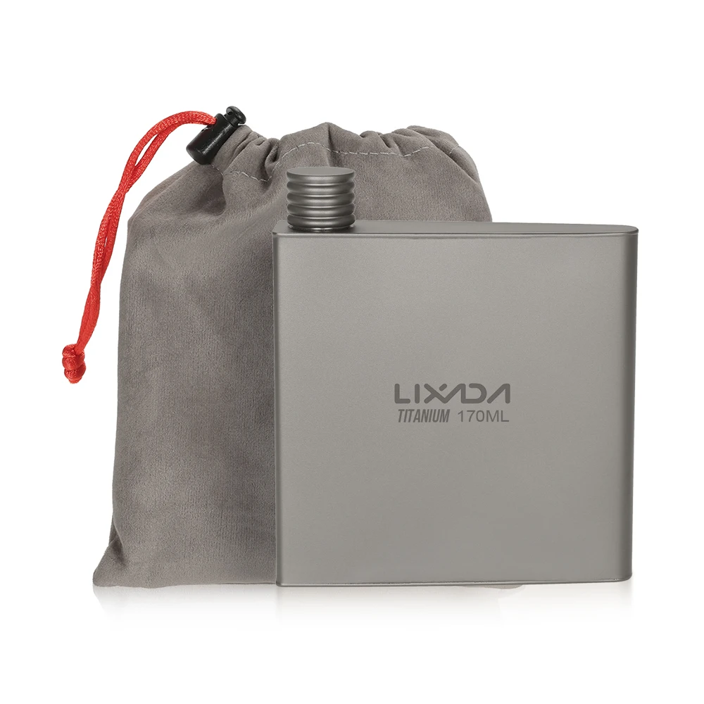 

Lixada Titanium Wine Flask Lightweight Portable Wine Pot Bottle Drinkware Alcohol Drink Pot for Travel Camping Backpacking