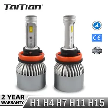 Taitian 2 шт. SMD 144 Вт 15200LM 6000 К супер белый H1 H4 H11 H15 h7 светодиодные лампы canbus фар комплект противотуманных фар лампа 12 В 24 В грузовик лампы