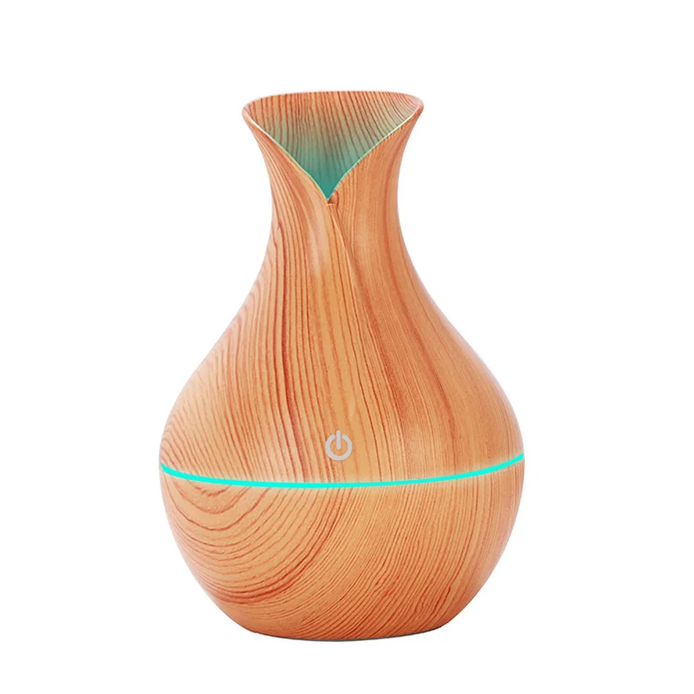 

Electric humidifier aroma oil diffuser ultrasonic wood air humidifier USB cool mini mist maker LED lights for home office