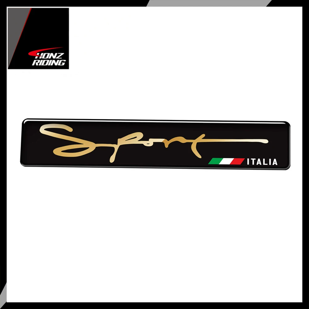 3D Motorcycle Sticker Car Decals Italy Sport Italia Flag Stickers Black Resin Decal