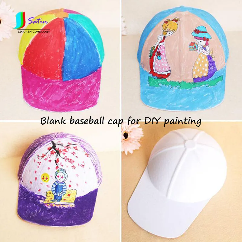 Wholesale Kindergarten Children DIY Painting Blank Baseball Cap,Baby