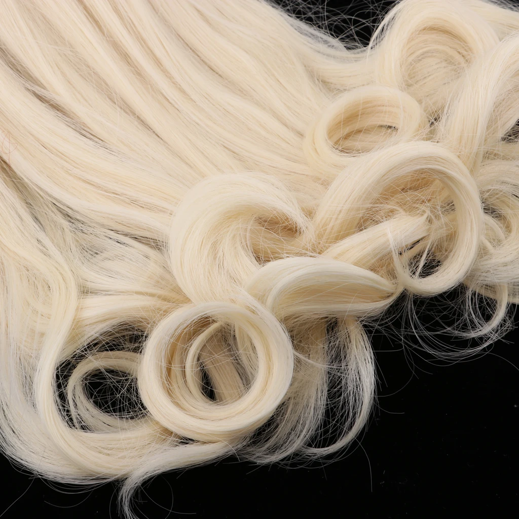 Classical Long Curly Wig with Bang Doll Haircut for 16inch Salon Girl Doll DIY Making Accessory - Light Golden