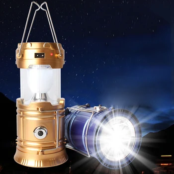 

Outdoor Tent Camping Light Rechargeable Lantern for Camping Hiking Emergency Lighting Portable Solar Power Collapsible Lantern