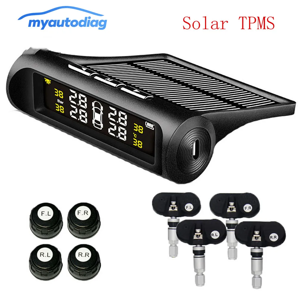  Monitor de presión de neumáticos con Sensor interno/externo TPMS solar para el coche sistema de ala