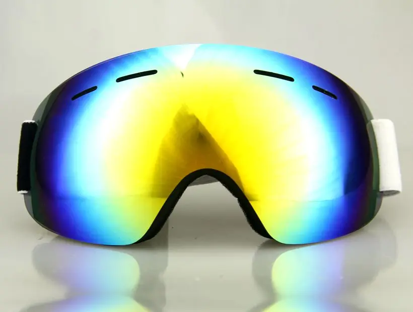 2016 new Professional Frameless ski goggles White strap color lens