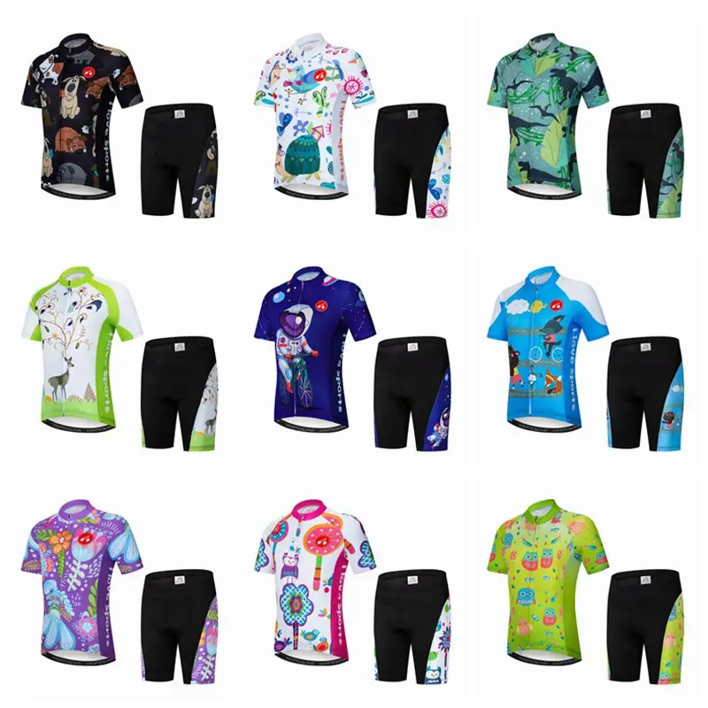 Weimostar Детский комплект из Джерси для велоспорта, детские дышащие рубашки для велоспорта с коротким рукавом и 3d-гелевыми шортами, одежда для велоспорта