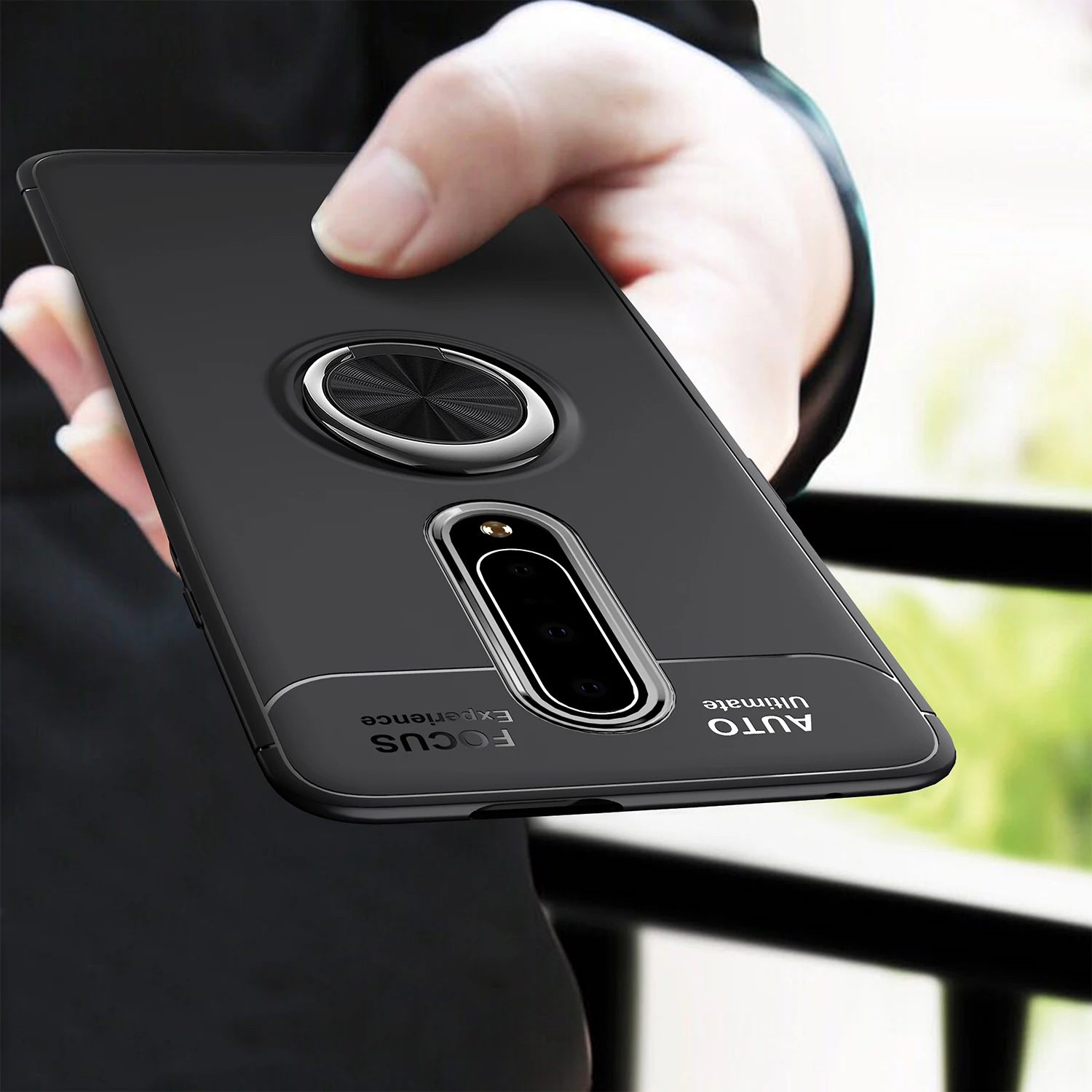 

Leehur Oneplus 7 Pro Case Cover with Finger Ring Stand TPU Silicone Phone Case for Oneplus 7 Pro Cases Back Cover Capa Coque