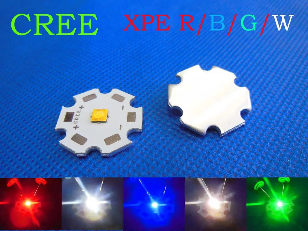 10pcs X Cree XPE XP E R3 3W LED Neutral White Cool White Red Green Blue ...