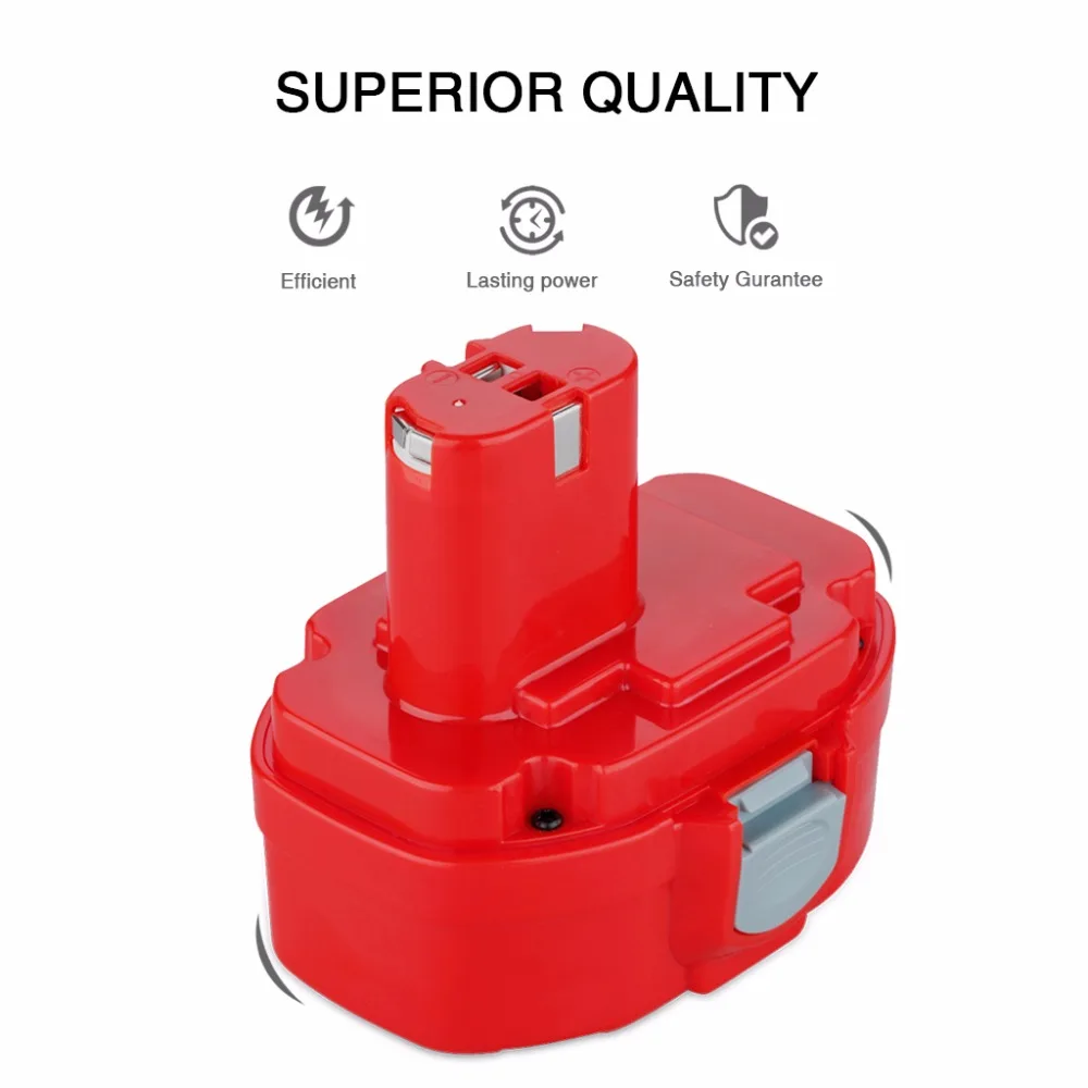 

FLOUREON 14.4V 3000mAh Battery Ni-MH Rechargeable Battery Pack for Power Tools for Makita PA14 JR140DWB 4333D 4333DWDE D-70745