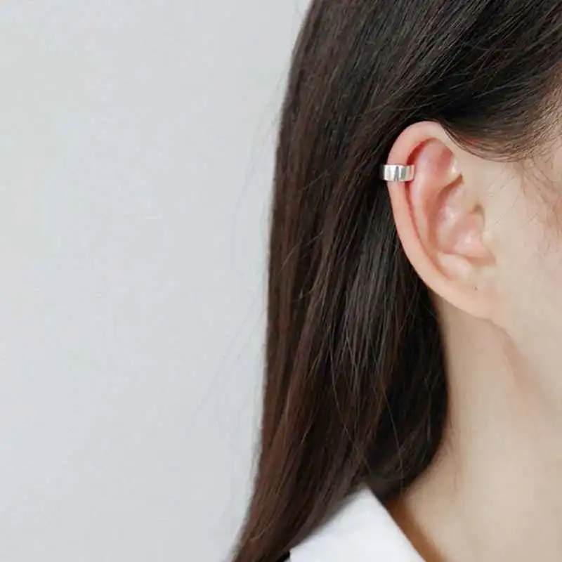 

Ruifan Simple Women/Men's Clip Earrings Genuine Silver 925 Jewelry Fashion Earless Hole Earring Mens Accessories 2018 YEA096