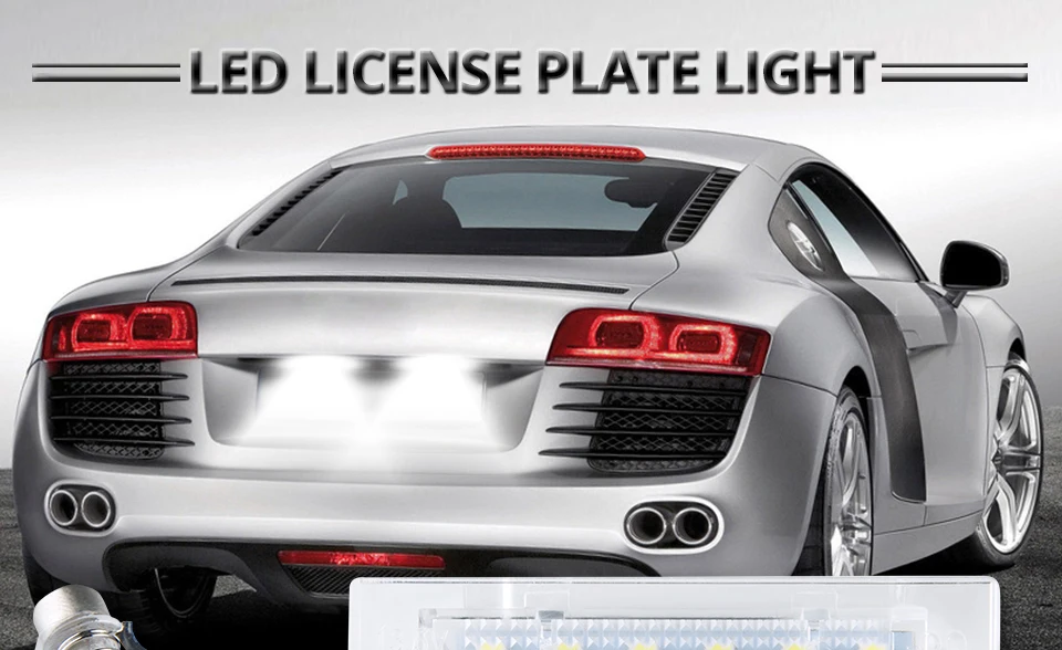AcooSun Car Styling 6500K Error Free LED Car Licence Plate Lights Auto Accessories 12V Cars Number Light For BMW X3 E83 X5 E53  (1)