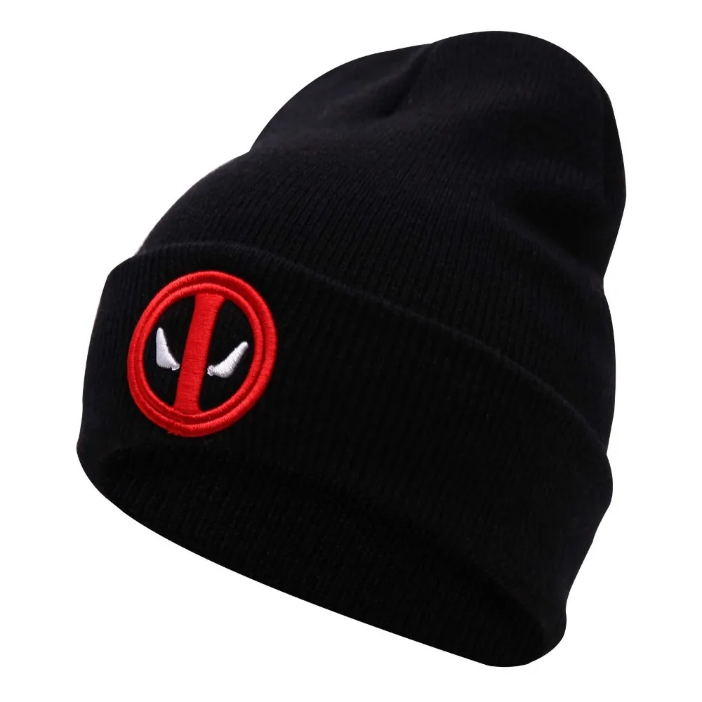 

& 3D Deadpool knitted hat women Men hat cap Winter Knitted Wool Cap Unisex Hip-Hop Skullies hat Beanie Hat Casual Gorro cap