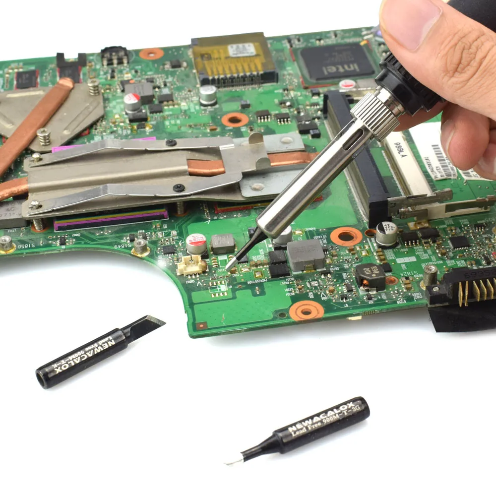 NEWACALOX 16pcs/lot Lead-free Soldering Iron Tips Black Metal Welding Tips 900M for Hakko Rework Soldering Station Tool Kits