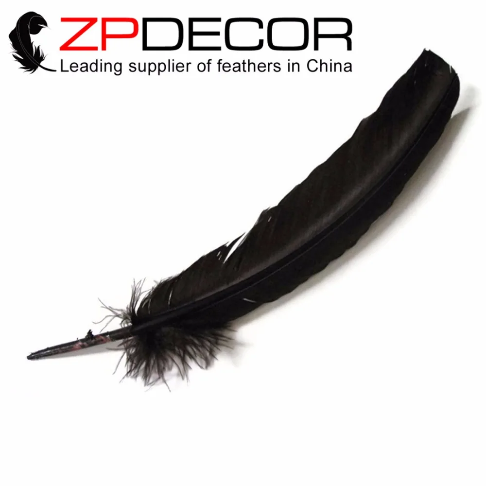 ZPDECOR 30 35cm(12 14 inch) 50pcs/lot Hand Select BLACK Turkey Rounds